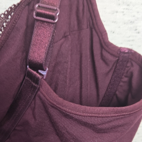 Soma Modal and Lace Unlined Bra Burgundy - Picture 8 of 8